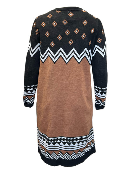 Marina Rinaldi Women's Brown Gabbiate Knitted Dress NWT