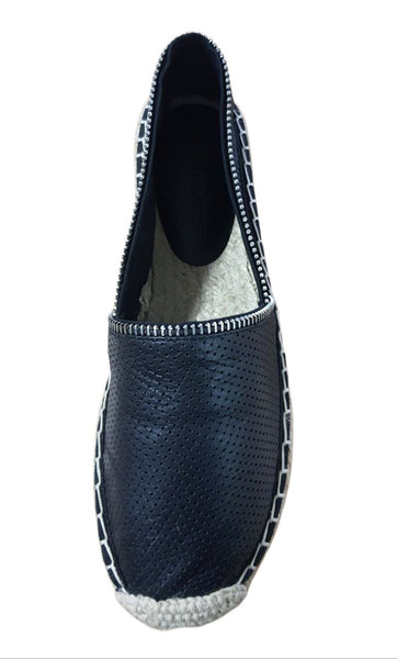 REBECCA MINKOFF Women's Black Perf Leather Gabi Espadrilles #M1115005 5 NWB