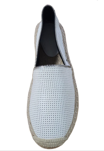 REBECCA MINKOFF Women's White Perf Leather Gabi Espadrilles #M1115005 NWB