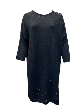 Marina Rinaldi Women's Black Gaia Knitted Sweater Dress NWT