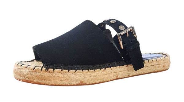 REBECCA MINKOFF Women's Black Kid Suede Gala Sandals #M2111001 NWB