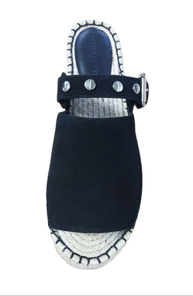 REBECCA MINKOFF Women's Black Kid Suede Gala Sandals #M2111001 NWB