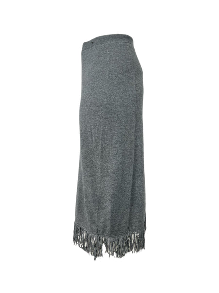 Marina Rinaldi Women's Grey Galateo Knitted Straight Skirt NWT