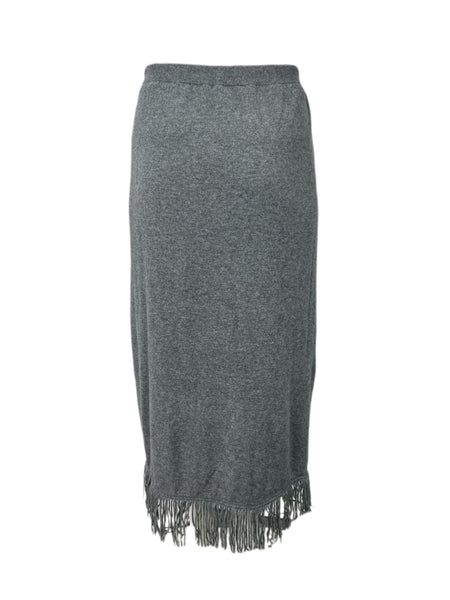 Marina Rinaldi Women's Grey Galateo Knitted Straight Skirt NWT
