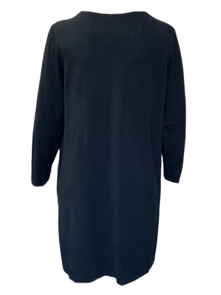 Marina Rinaldi Women's Black Galeone Knitted Shift Dress Size L NWT