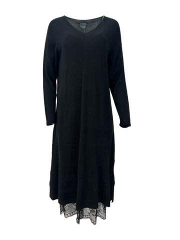 Marina Rinaldi Women's Black Galleria Knitted Sweater Dress Size S NWT