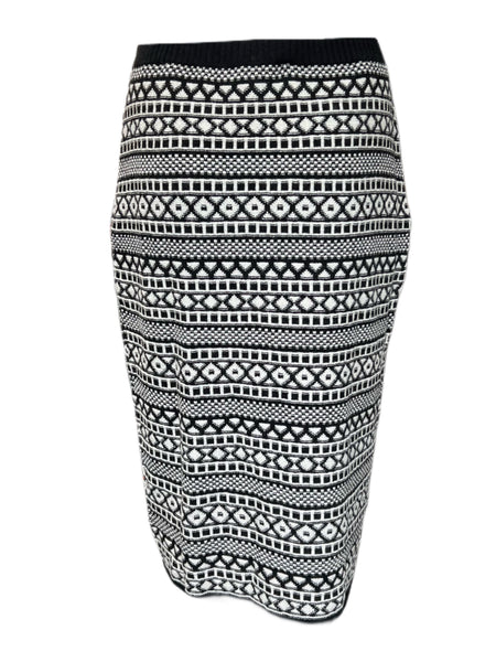Marina Rinaldi Women's Black Galletto Knitted Straight Skirt NWT