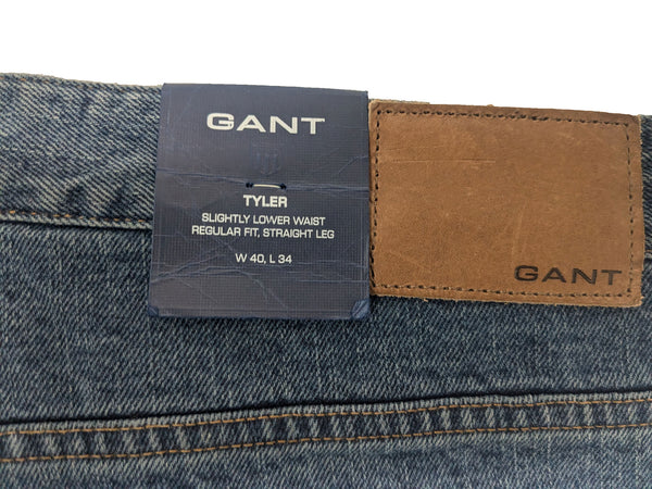 GANT Men's Blue Worn-in Bandana Liner Tyler Fit Jeans 101601