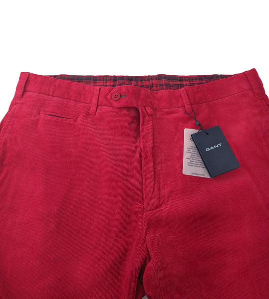 GANT Men's Red Tailored Comfort Mini Cord Pants Size 34 $225 NWT