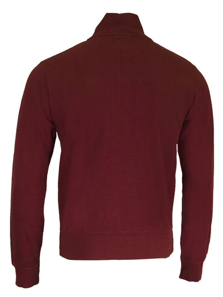 Gant Men's Sacker Rib Half Zip, Medium, Dark Red Melange