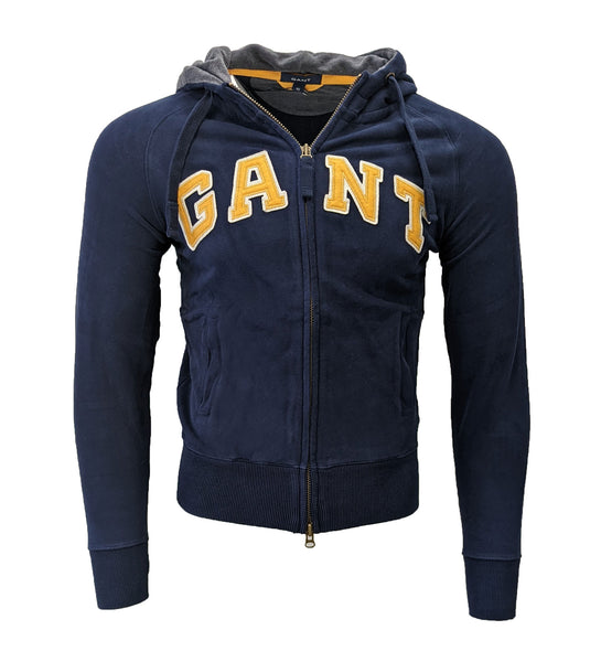GANT Men's Evening Blue Full Zip Logo Hoodie Size Small NWT