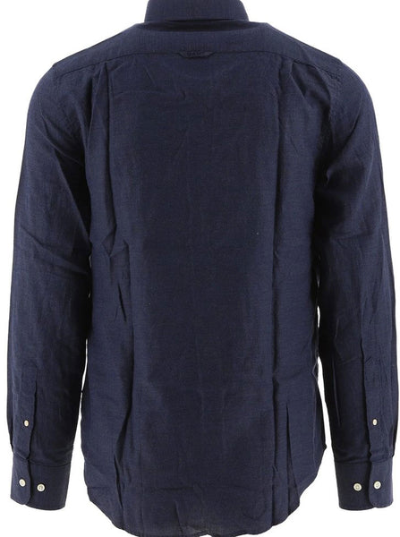 GANT Men's Dark Indigo Heather Twill Spread Shirt 300107 Size Small
