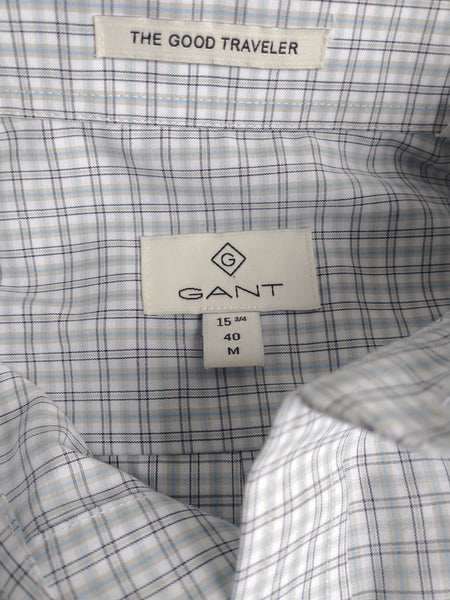 GANT DIAMOND G Men's Hamptons Blue Stretch Broadcloth 303930 Size 40 NWT