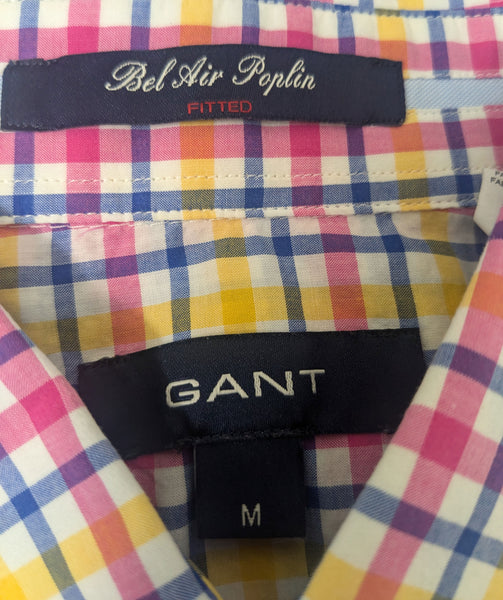 GANT Sunflower Bel Air Poplin Check Fitted Button Down Shirt 343322 Size M