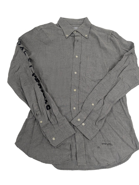 GANT RUGGER Men's Grey Melange Flannel HOBD Shirt 351830 Size Medium