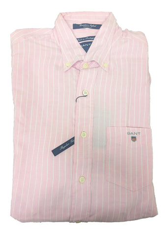 GANT Royal Pink Crosstown Stripe Button Down Shirt 361720 Size Medium