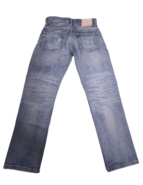 GANT RUGGER Women's Light Blue Distressed Croped Slacker Jeans 40083