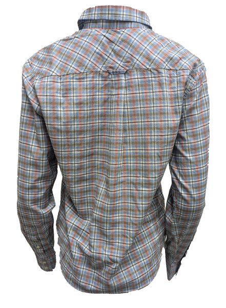 GANT Women's Rockefeller Blue Checked Twill Shirt 432846 Size 12