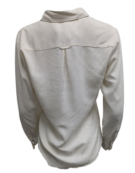 GANT Women's Eggshell Silk Button Up Shirt 432071 Size US 8/ EU 38