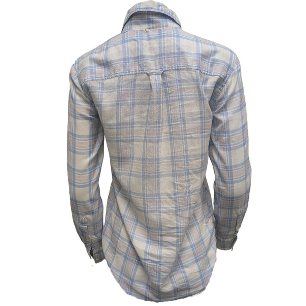 GANT Women's Light Sky Checked Boyfriend Shirt 432160 Size 4