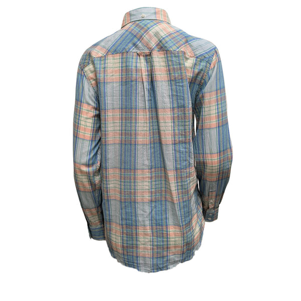 GANT Women's Lavender Madras Check Boyfriend Shirt 432200 Size 10