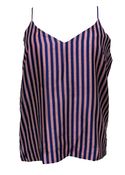 GANT RUGGER Ultra Ocean Blue and Red Silk Blend Sleep Tank 432265