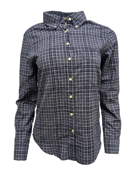 GANT RUGGER Women's Persian Blue Marled Dobby Shirt 432435 Size Small