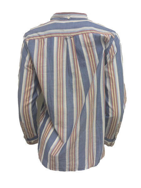 GANT RUGGER Women's Palace Blue Her Madras Button Down  Shirt 450889