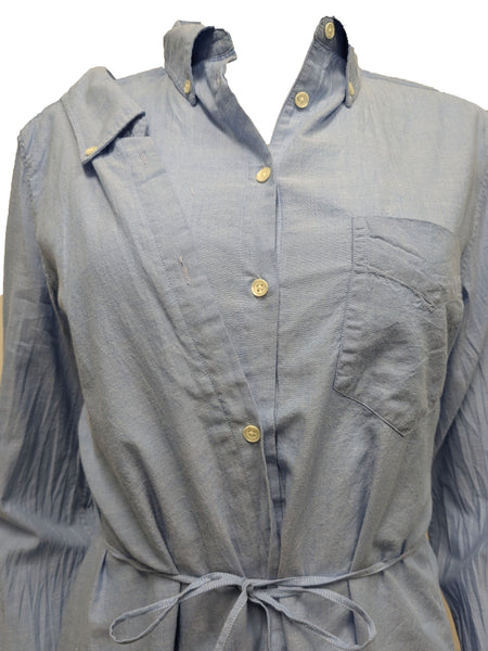 GANT RUGGER Women's Capri Blue The Reassembled Dress 450928 Size Large NWT