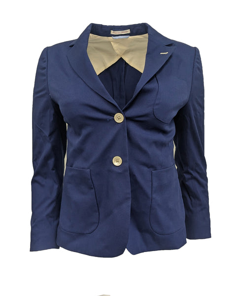 GANT RUGGER Women's Medival Blue Canvas Blazer 476643