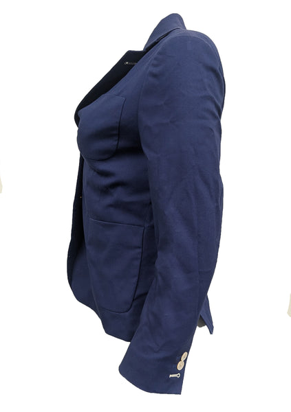 GANT RUGGER Women's Medival Blue Canvas Blazer 476643