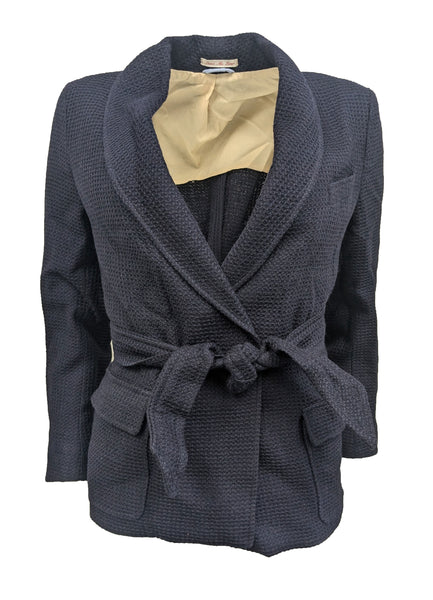 GANT RUGGER Women's Thunder Blue Wool The Shawler Coat 476679