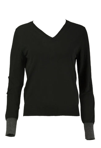 GANT Women's Black Merino V-Neck Sweater 481255 Size S $215 NWT