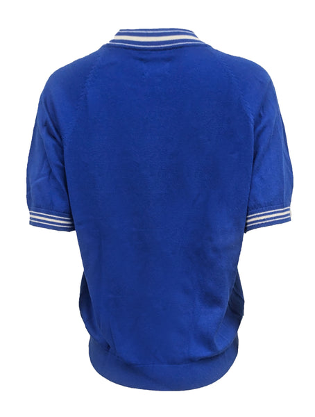 GANT RUGGER Women's Yale Blue Short Sleeve Crue 481406 Size Large