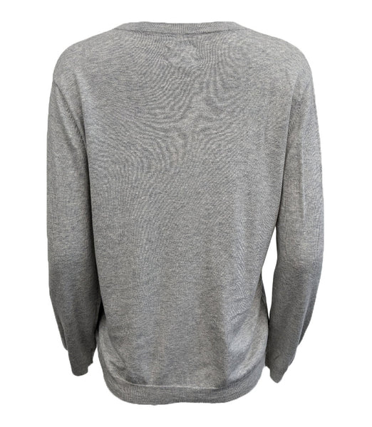 GANT RUGGER Women's Light Grey Cotton Silk Blend Crue Sweater 488813 Size XL