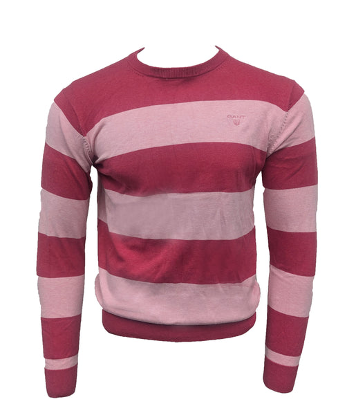GANT Men's Cyklamen Cotton Barstripe Crew Sweater 800025 Size Medium