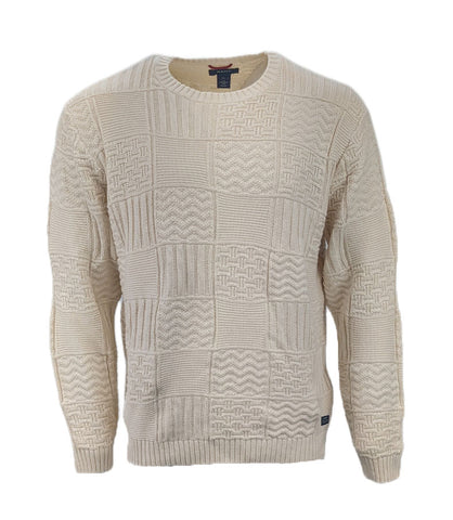 GANT Men's White Smoke Cotton Check Structure Sweater 81532 NEW