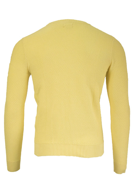 GANT RUGGER Men's Daisy Yellow Solid Textured Crew 84232 Size M $145 NWT