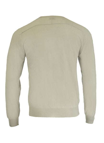 Gant Men's Extra Fine Merino Silk Vee Sweater, Silver Cloud, Medium