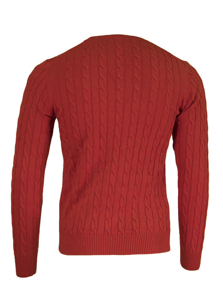 GANT Men's Bright Red Cotton Cable Crew Sweater 80051 Size M $155 NWT