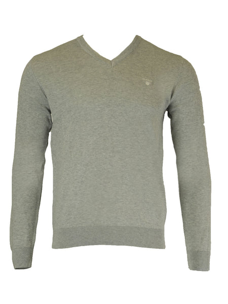 GANT Men's Grey Melange O1 Double Face V-Neck Sweater 8030001 $160 NWT
