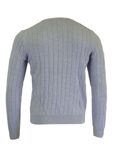 Gant Men's E. Cotton Rib V-Neck, Medium, Sea Blue Melange