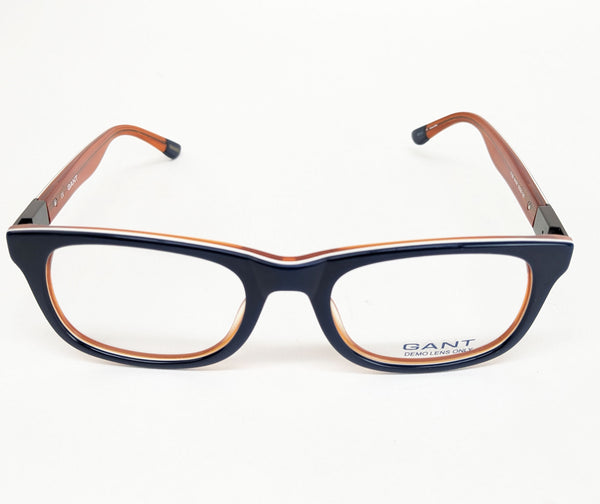GANT Men's G105 Rectangular Eyeglass Frames 52-20-145 -Navy/ Orange NEW