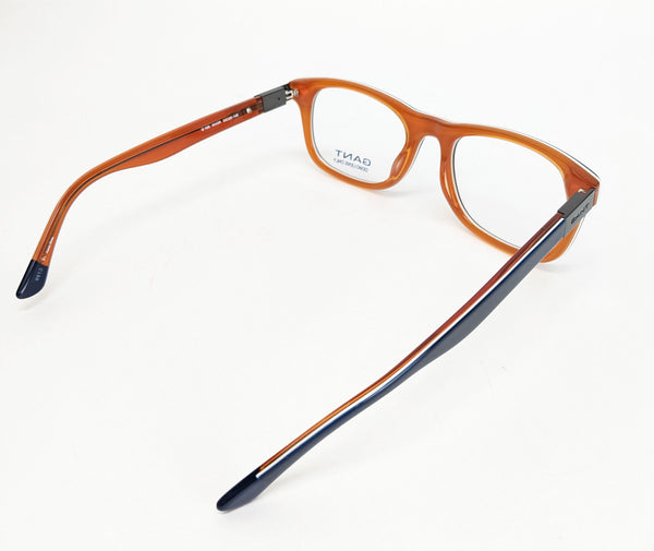 GANT Men's G105 Rectangular Eyeglass Frames 52-20-145 -Navy/ Orange NEW