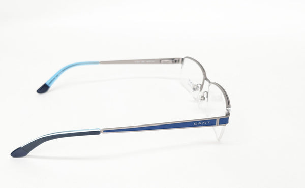 GANT Men's Half Rim G3010 Eyeglass Frames 54-17-145  -Satin Silver/ Blue NEW