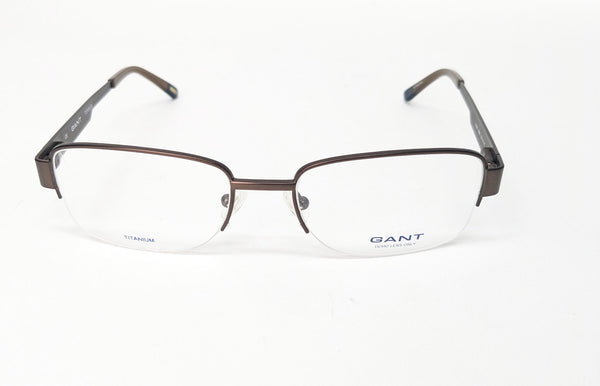 GANT Men's Half Frame G3011 Eyeglass Frames 53-18-145 -Satin Brown  NEW