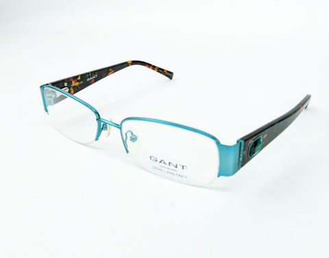 GANT Women's Half Rim Lyden Jeweled Eyeglass Frames 52-17-438 -Teal NEW