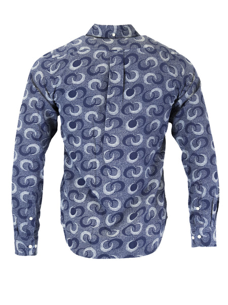 GANT RUGGER Men's Indigo Sphere Hugger Button Down 348330 Size M $135 NWT