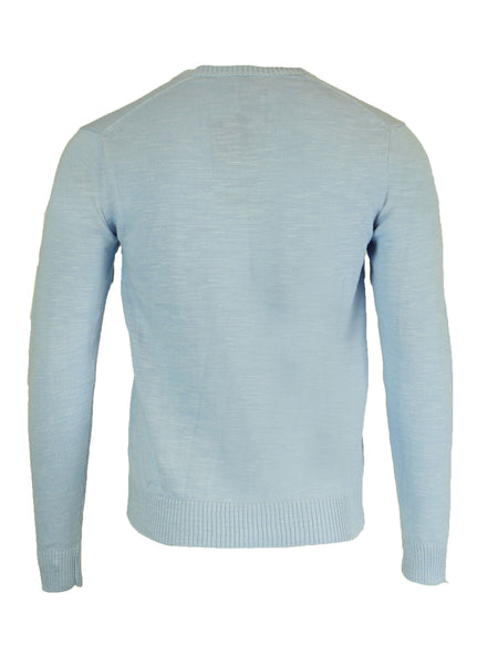 Gant Men's Natural Cotton V-Neck Sweater, Medium, Sea Blue