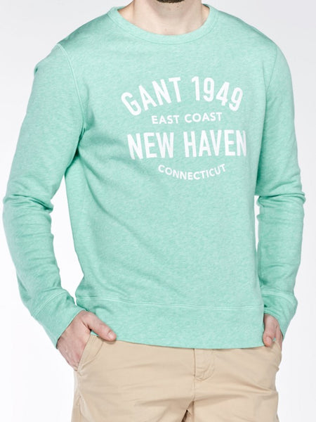 GANT Opal Green Mel O2 Gant New Haven C-Neck Sweatshirt 226141 Size M $165 NWT